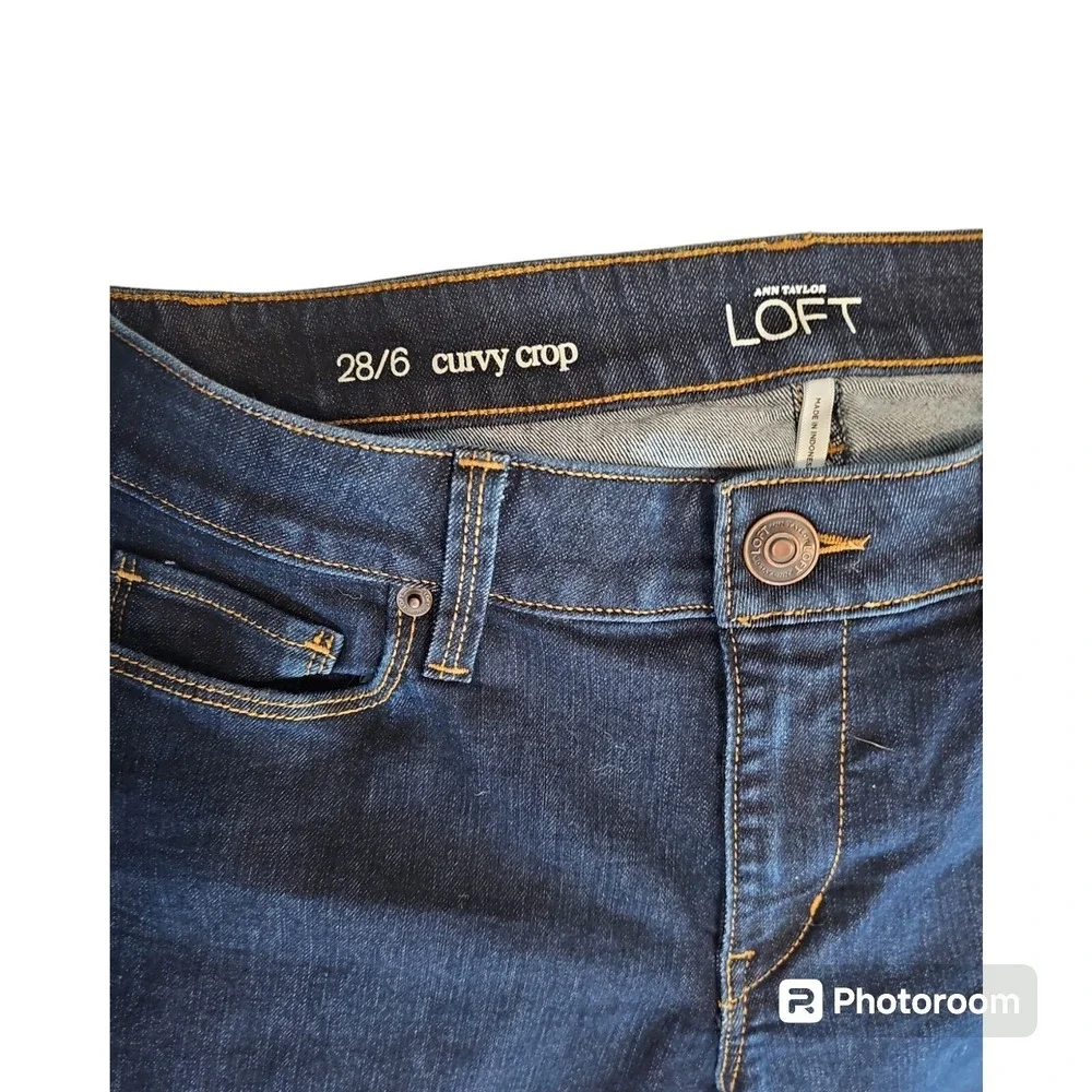 Loft Womens Blue Cropped Ann Taylor Low Rise‎ Curvy Denim Jeans Size 28/6